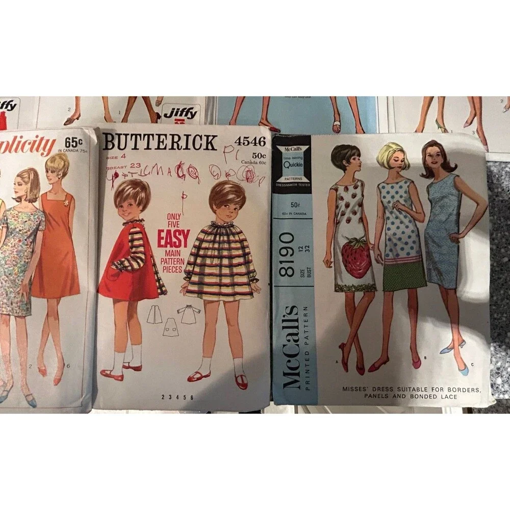 Lot of 17 Sewing Patterns Simplicity, Butterick,  McCalls ETC Uncut and Cut
